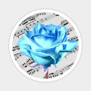 Electric Teal Rose Magnet